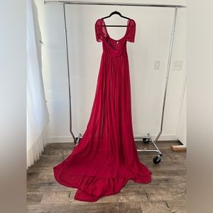 Burgundy Maxi maternity dress